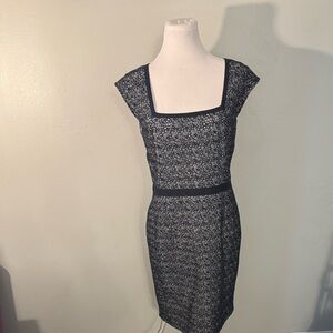 Ann Taylor Blue and White Patterned Dress